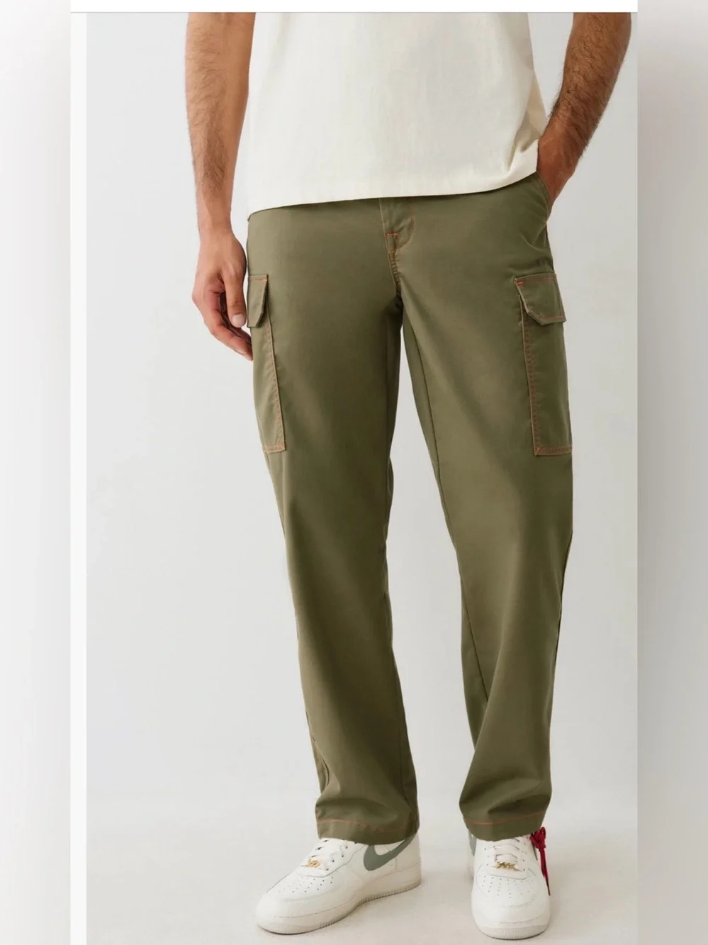 True Religion Cargo Pants KALANATA/PAPAYA ORANGE size 32 NWT